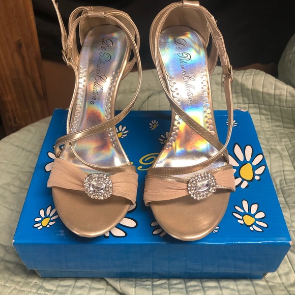 De Blossom High Heels in Nude Satan - Picture 1 of 6